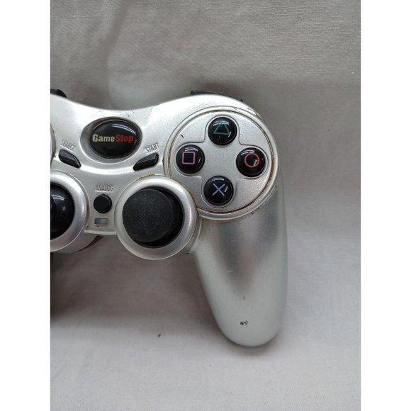 Game Stop BB-178 Wireless PlayStation 2 Controller Silver! Missing Battery Cover - Picture 3 of 8